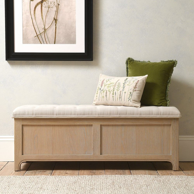 Camille Limewash Oak Blanket Box