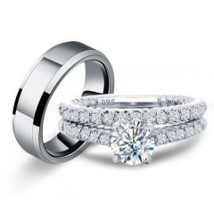 Italo Unique Wedding Ring Sets His And Hers Couple Rings