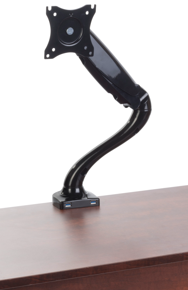 Desktop Monitor Stand w/ Articulating Arm, Fits 13-27" Screen - Black