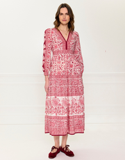 Burgundy Patchwork Olive Dress