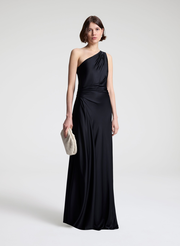Aster Satin One Shoulder Gown