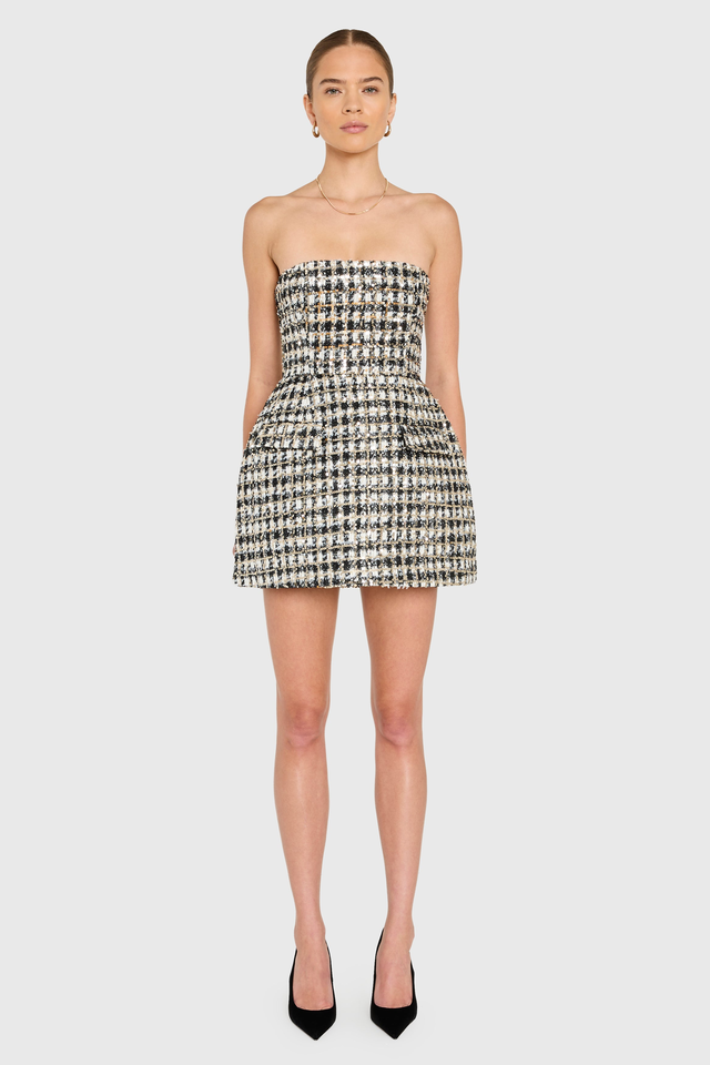 Strapless Bethany Romper in Winslet Tweed