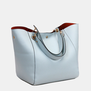 Classic Tote For Women Plain Color Office Work Commuter Bag Set