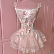 Ballerina Puppet Corset Mini Dress (Dusty Pink)