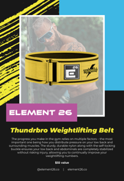 Element26- Self Locking Weightlifting Belt Thundrbro Edition