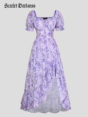 A Dream in France Puff Sleeve Dress