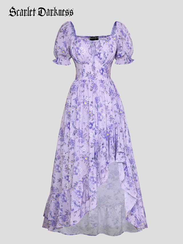 A Dream in France Puff Sleeve Dress