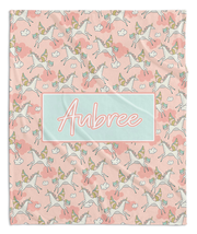 UNICORN HORSE - MODERN PERSONALIZED NAME BLANKET