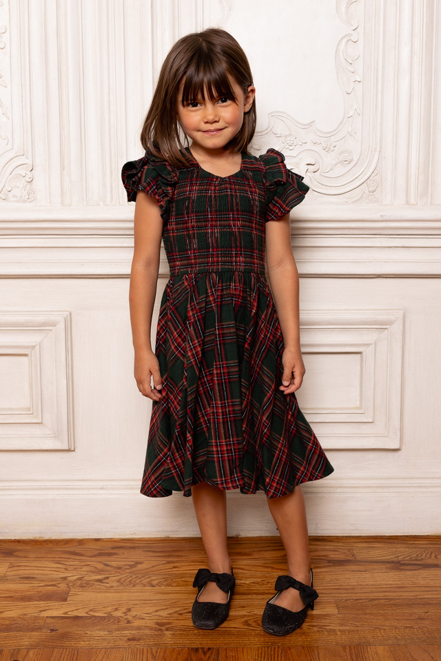 Mini Hattie Dress in Green Plaid