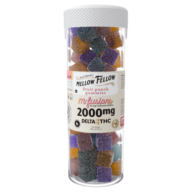 M-Fusions Delta 8 THC Fruit Punch Gummies 40 Ct. - 50mg Delta 8 per gummy