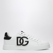 White/Black Portofino Sneakers in Leather
