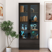 LED-Illuminated Display Cabinet with Glass Doors