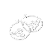 Sterling Silver Hoop Earrings with Claddagh