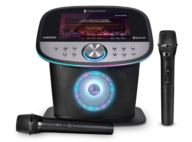 Singing Machine Wi-Fi Karaoke Platinum Hub with 2 Wireless Mics, 10” Touch Screen & Streaming Apps Included ( Youtube, Spotify, Apple Music)