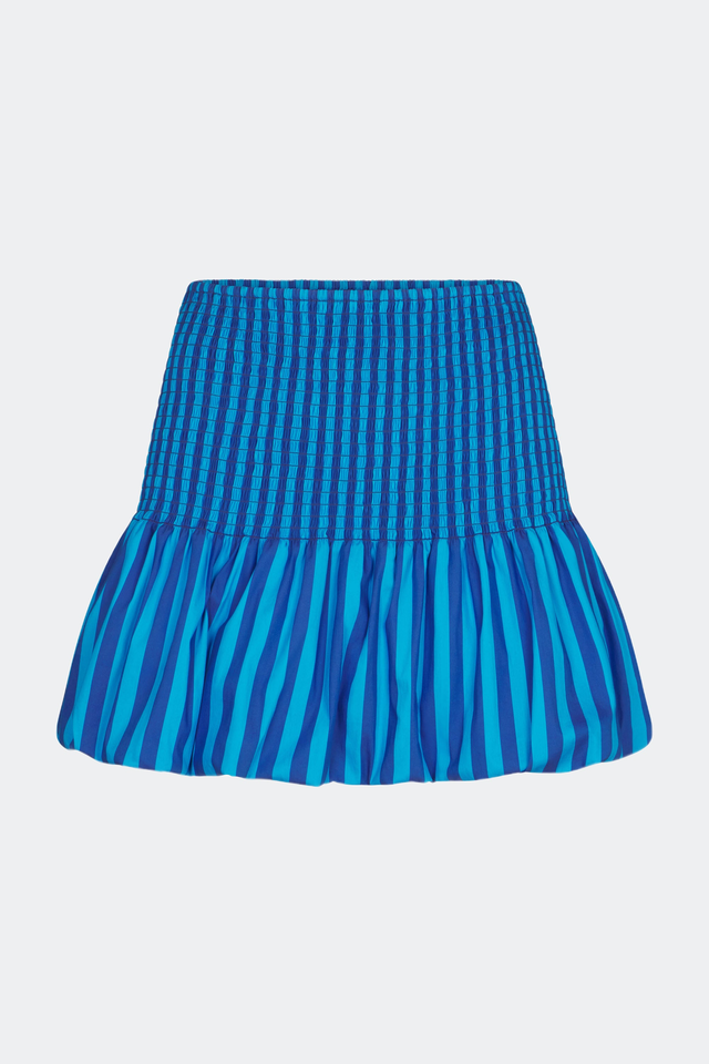 Sancho Poplin Skirt In Tonal Blue Stripe