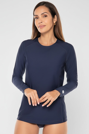 Women's Long Sleeve Swim Shirt | Navy