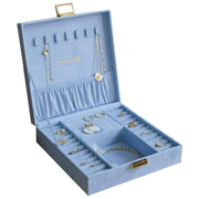 Maison Scarlett Anne Velvet Jewellery Box - Sky Blue