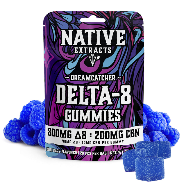 "Dreamcatcher" - 800mg Delta-8 : 200mg CBN - Blue Raspberry (Sleep)