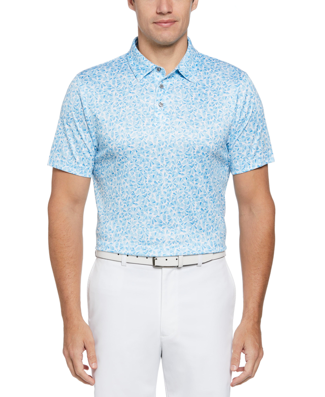 Men's Organic Texture Print Golf Polo