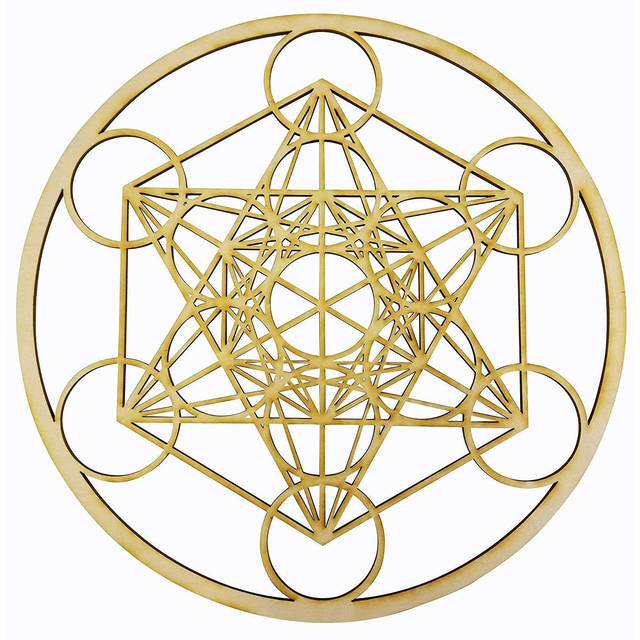 12" Metatron's Cube Wall Art | 12” Diameter - 1/8” Thick | Wooden Wall Art, Crystal Grid, Platonic Solids, Zen Wall Art, Wooden Art, Wooden Wall Art Decor | Sacred Geometry Art, Geometry Art