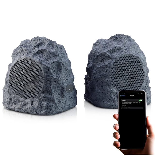 Waterproof Rock Speakers - 40W Bluetooth Outdoor Patio Sound System