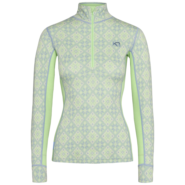 Rose Half Zip Baselayer Top - 100% Merino Wool - Sag