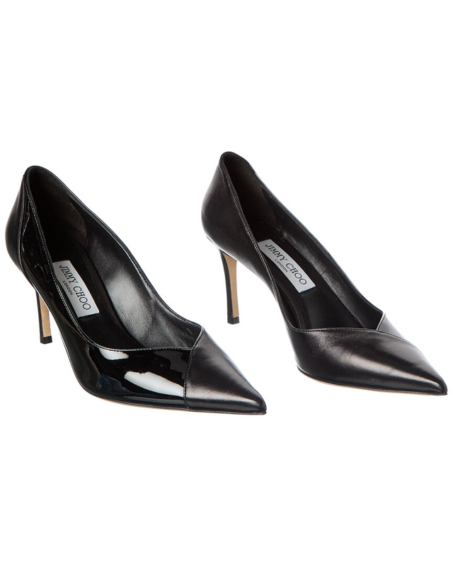 Jimmy Choo Cass 75 Patent & Leather Pump (Authentic Pre-Loved)