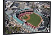 Fenway Park, Home of the Boston Red Sox, Boston, MA, USA - Aerial Photograph Stretched Canvas, Black Floating Frame