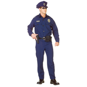 The Costume Center Blue and Black Police Officer Men Adult Halloween Costume - 2XL