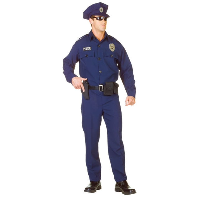 The Costume Center Blue and Black Police Officer Men Adult Halloween Costume - 2XL