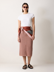 Cole Denim Midi Skirt | Washed Pink