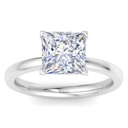 3 Carat Princess Cut Lab Grown Diamond Solitaire Engagement Ring In 14K White Gold (G-H,VS)
