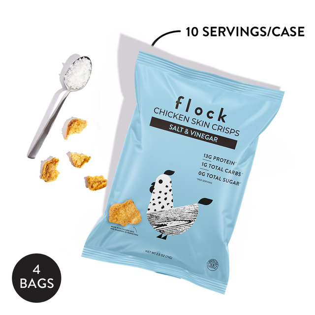 Salt & Vinegar XL Flock Chicken Skin Crisps (2.5 OZ Bags)