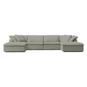 Palma Sectional Sofa in Fabric Grey Linen  - Configurable - Urban Home