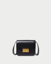 Desi Black Leather Crossbody