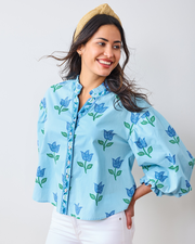 Tulip Bloom - Rosalita Blouse - Oasis Sky