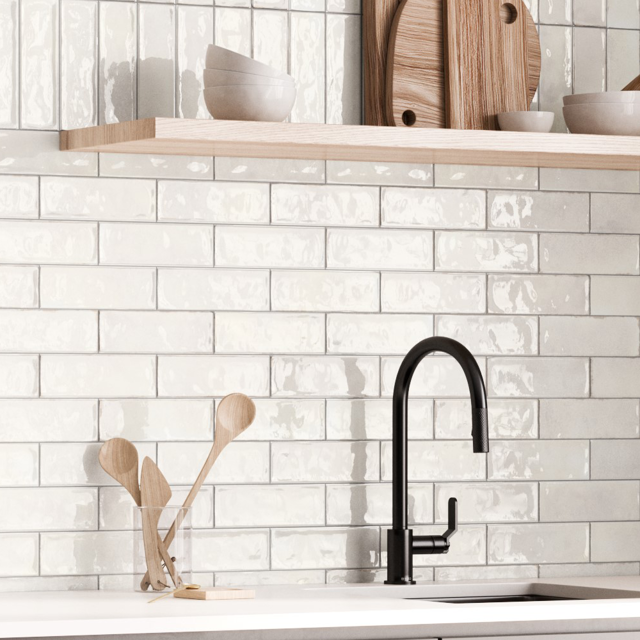 Stellar White Star Patterned Wall and Floor Tiles - 200 x 200mm