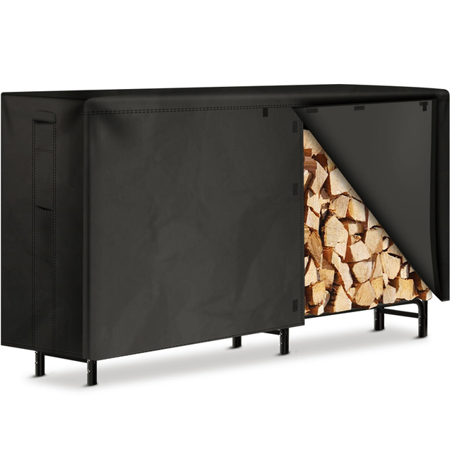 Amagabeli 8ft Firewood Rack with Waterproof Cover Combo Set Outdoor Log Holder for Fireplace Model Number BG280