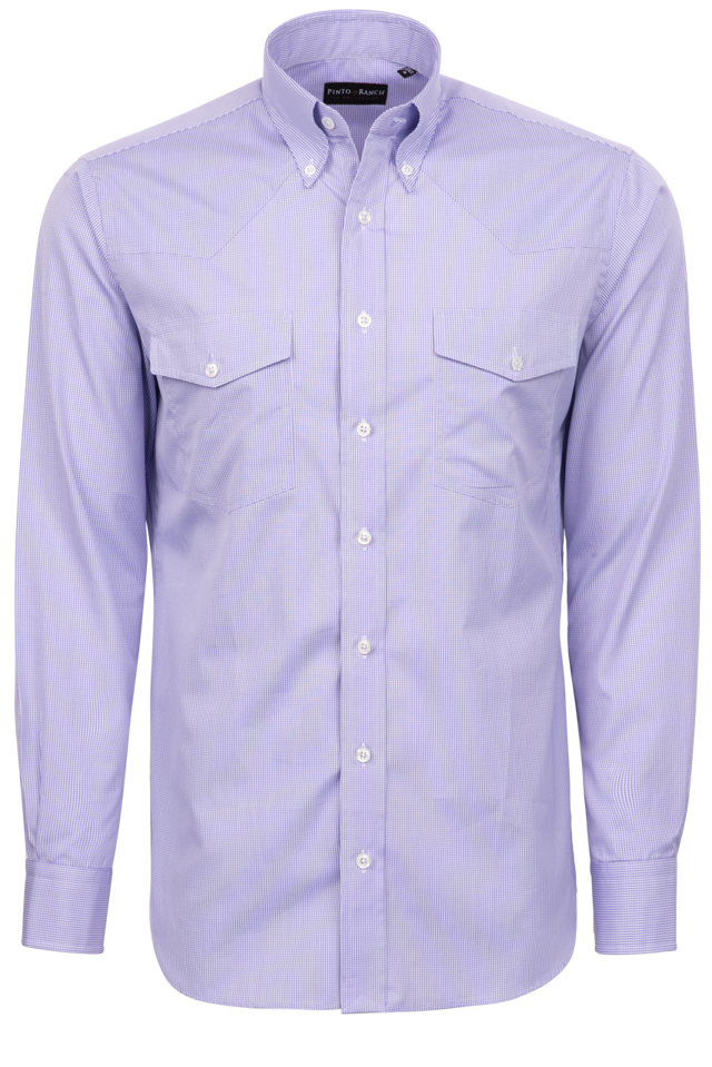 Pinto Ranch YY Collection Button-Front Shirt - Lavender Check