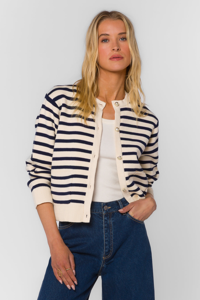 Melinda Navy Stripe Cardigan