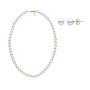 6.5-7.0 mm White Freshadama Freshwater Pearl Earrings & Necklace Set