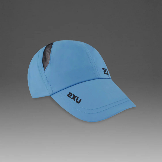 2XU Run Cap | Azure Blue / Black