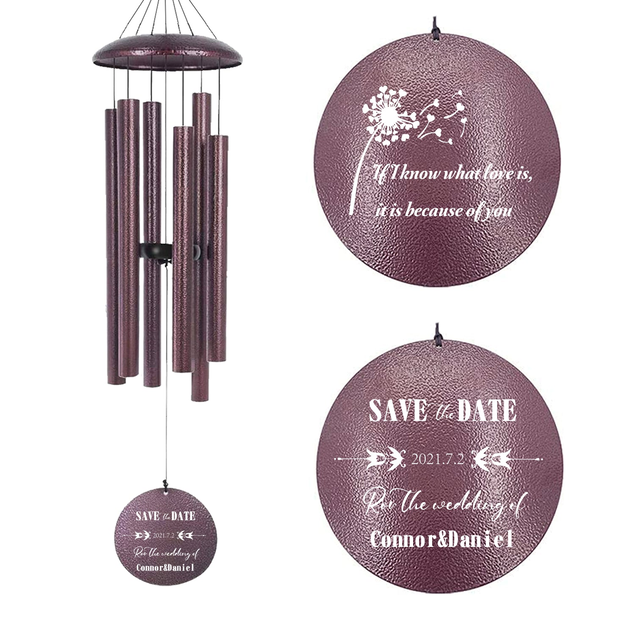 Astarin Personalized Wedding Anniversary Wind Chimes,Housewarming Wedding Gift -016