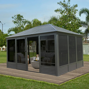 All-Season Sunroom with Double Sliding Doors