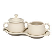 Linen 4-Piece Sugar Bowl and Creamer Set with Tray