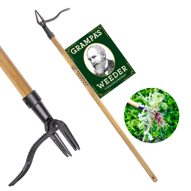 Grampa's Weeder - The Original Stand Up Weed Puller Tool with Long Handle - Easily Remove Weeds Without Bending, Pulling, or Kneeling