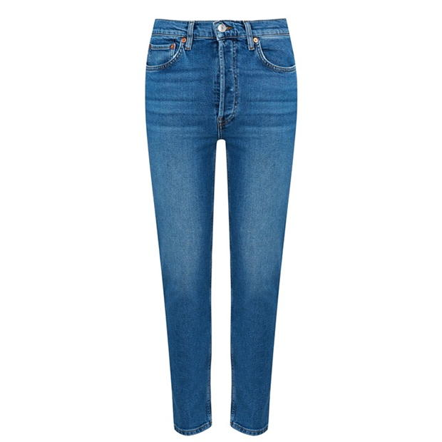REDONE 90s High Rise Ankle Crop Jeans