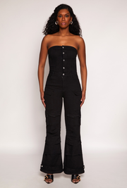 Daisy Denim Cargo Pocket Jumpsuit