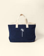 Terry Cotton California Tote Bag - T30EY - Sydney Vintage Navy With Off White Logo