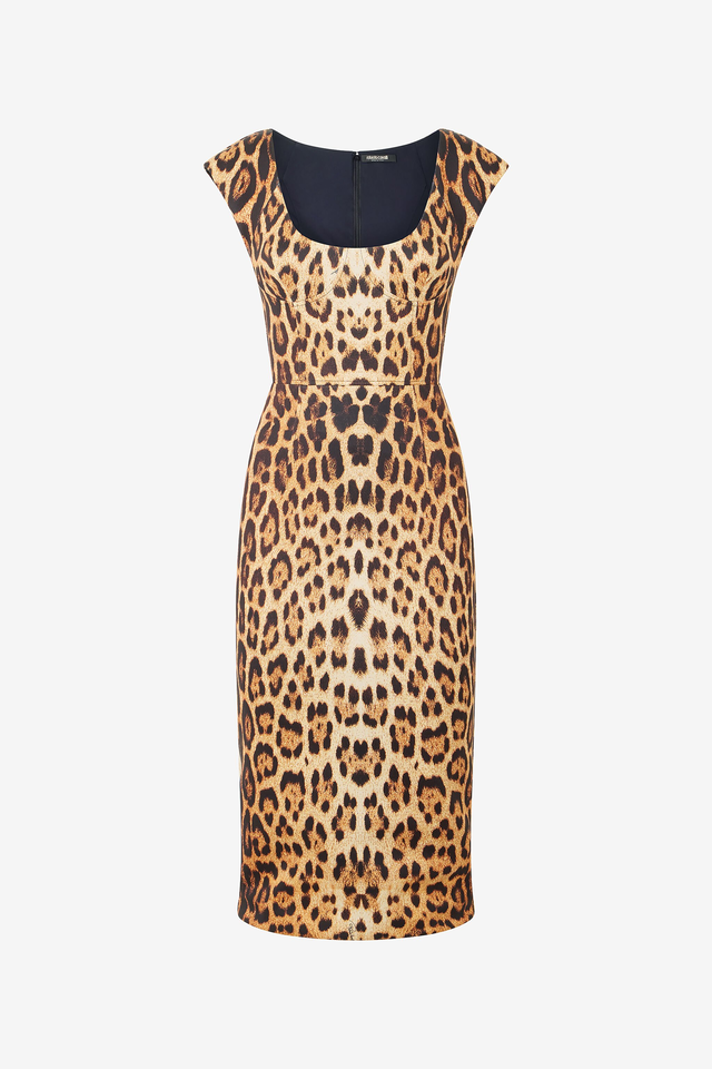 Midi Dress With Jaguar Skin Print